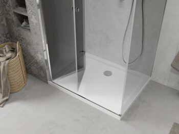 MEXEN/S - Lima sprchovací kút 100x110, grafit, chróm + biela vanička so sifónom 856-100-110-01-40-4010