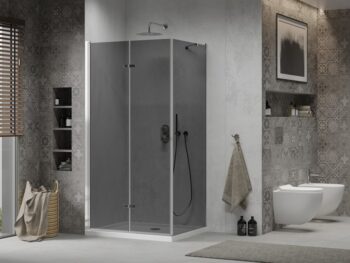 MEXEN/S - Lima sprchovací kút 70x100, grafit, chróm + biela vanička so sifónom 856-070-100-01-40-4010