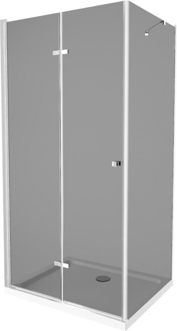MEXEN/S - Lima sprchovací kút 70x100, grafit, chróm + biela vanička so sifónom 856-070-100-01-40-4010