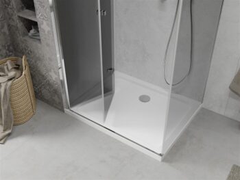 MEXEN/S - Lima sprchovací kút 70x100, grafit, chróm + biela vanička so sifónom 856-070-100-01-40-4010