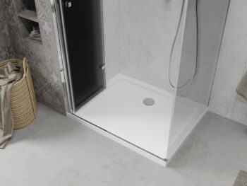 MEXEN/S - Lima sprchovací kút 70x100, grafit, chróm + biela vanička so sifónom 856-070-100-01-40-4010