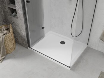 MEXEN/S - Lima sprchovací kút 70x120, transparent, čierna + biela vanička so sifónom 856-070-120-70-00-4010B