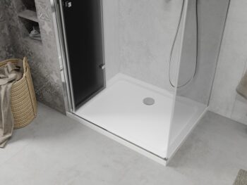 MEXEN/S - Lima sprchovací kút 70x80, grafit, chróm + biela vanička so sifónom 856-070-080-01-40-4010