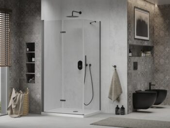 MEXEN/S - Lima sprchovací kút 70x90, transparent, čierna + biela vanička so sifónom 856-070-090-70-00-4010B