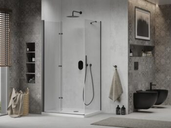 MEXEN/S - Lima sprchovací kút 70x90, transparent, čierna + biela vanička so sifónom 856-070-090-70-00-4010B