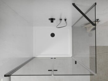 MEXEN/S - Lima sprchovací kút 70x90, transparent, čierna + biela vanička so sifónom 856-070-090-70-00-4010B