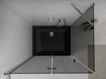 MEXEN/S - Lima sprchovací kút 80x120, grafit, chróm + čierna vanička so sifónom 856-080-120-01-40-4070