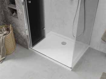 MEXEN/S - Lima sprchovací kút 80x70, grafit, chróm + biela vanička so sifónom 856-080-070-01-40-4010