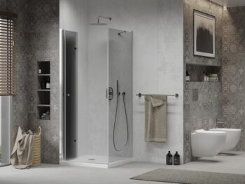 MEXEN/S - Lima sprchovací kút 80x80, grafit, chróm + biela vanička so sifónom 856-080-080-01-40-4010