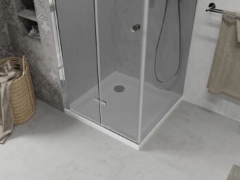 MEXEN/S - Lima sprchovací kút 80x80, grafit, chróm + biela vanička so sifónom 856-080-080-01-40-4010