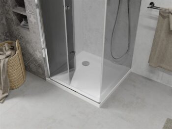 MEXEN/S - Lima sprchovací kút 80x80, grafit, chróm + biela vanička so sifónom 856-080-080-01-40-4010