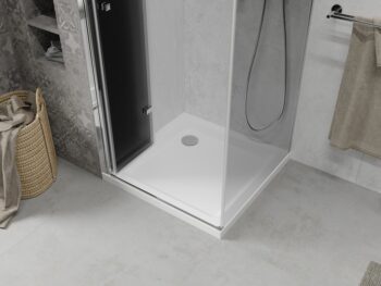 MEXEN/S - Lima sprchovací kút 80x80, grafit, chróm + biela vanička so sifónom 856-080-080-01-40-4010