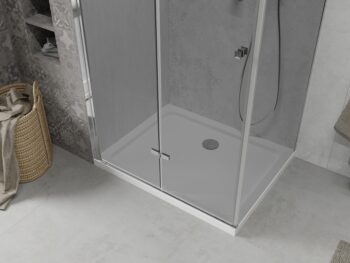 MEXEN/S - Lima sprchovací kút 80x90, grafit, chróm + biela vanička so sifónom 856-080-090-01-40-4010
