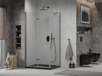MEXEN/S - Lima sprchovací kút 90x120, transparent, čierna + čierna vanička so sifónom 856-090-120-70-00-4070B