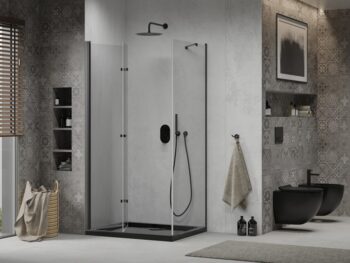 MEXEN/S - Lima sprchovací kút 90x120, transparent, čierna + čierna vanička so sifónom 856-090-120-70-00-4070B