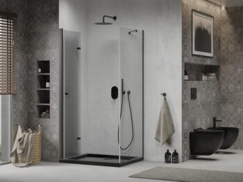 MEXEN/S - Lima sprchovací kút 90x120, transparent, čierna + čierna vanička so sifónom 856-090-120-70-00-4070B