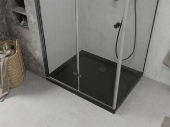 MEXEN/S - Lima sprchovací kút 90x120, transparent, čierna + čierna vanička so sifónom 856-090-120-70-00-4070B
