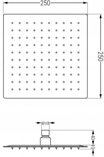 MEXEN/S MEXEN/S - Cube DR02 podomietkový sprchový SET + slim sprcha 25, biela 77502DR0225-20