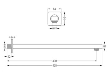 MEXEN/S MEXEN/S - Cube DR02 podomietkový sprchový SET + slim sprcha 25, biela 77502DR0225-20