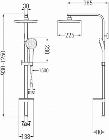 MEXEN/S MEXEN/S - Q05 sprchový set chróm / biela 798050595-00
