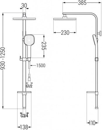 MEXEN/S MEXEN/S - Q33 sprchový set chróm / biela 798333395-02