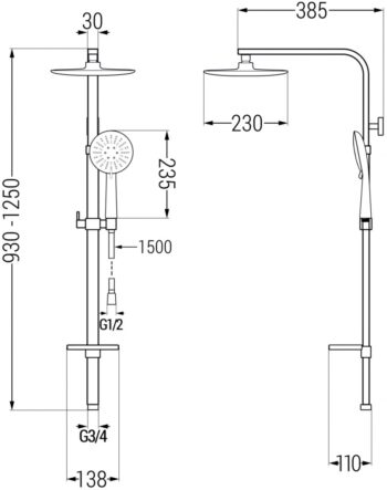MEXEN/S MEXEN/S - Q67 sprchový set chróm / biela 798676795-00