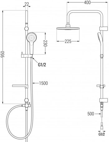 MEXEN/S MEXEN/S - X05 sprchový set chróm / biela 798050591-00