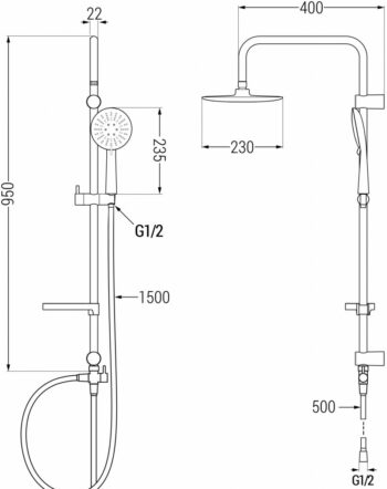 MEXEN/S MEXEN/S - X67 sprchový set chróm / biela 798676791-00