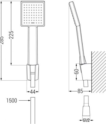 MEXEN/S - Mino R45 vaňová batéria s príslušenstvom, čierna 7243R45-70