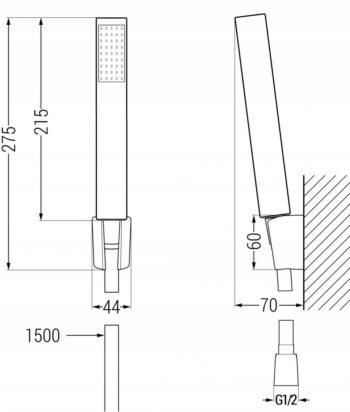 MEXEN/S - Mino R77 SET umývadlová batéria + vaňové s príslušenstvom, čierna 72413R77-70