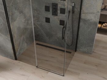 MEXEN/S - OMEGA sprchovací kút 110x70, transparent, čierna 825-110-070-70-00