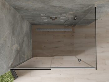 MEXEN/S - OMEGA sprchovací kút 110x80, grafit, chróm 825-110-080-01-40