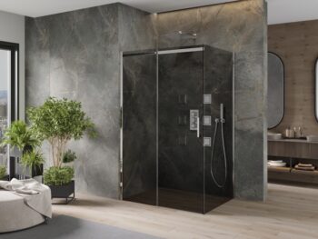 MEXEN/S - OMEGA sprchovací kút 120x70, grafit, chróm 825-120-070-01-40