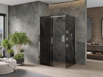 MEXEN/S - OMEGA sprchovací kút 120x70, grafit, chróm 825-120-070-01-40