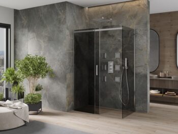 MEXEN/S - OMEGA sprchovací kút 130x70, grafit, chróm 825-130-070-01-40