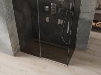 MEXEN/S - OMEGA sprchovací kút 130x70, grafit, chróm 825-130-070-01-40