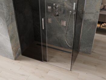 MEXEN/S - OMEGA sprchovací kút 130x70, grafit, chróm 825-130-070-01-40