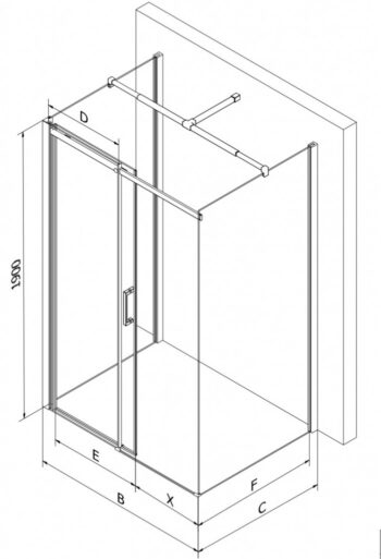 MEXEN/S - OMEGA sprchový kút 3-stenná 110x90, transparent, chróm 825-110-090-01-00-3S