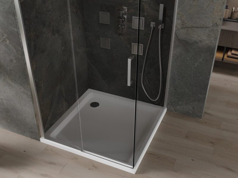 MEXEN/S - Omega sprchovací kút 100 x 100, grafit, chróm + vanička vrátane sifónu 825-100-100-01-40-4010 MEXEN/S - Omega sprchovací kút 100 x 100, grafit, chróm + vanička vrátane sifónu 825-100-100-01-40-4010