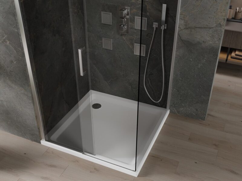 MEXEN/S - Omega sprchovací kút 100 x 100, grafit, chróm + vanička vrátane sifónu 825-100-100-01-40-4010 MEXEN/S - Omega sprchovací kút 100 x 100, grafit, chróm + vanička vrátane sifónu 825-100-100-01-40-4010