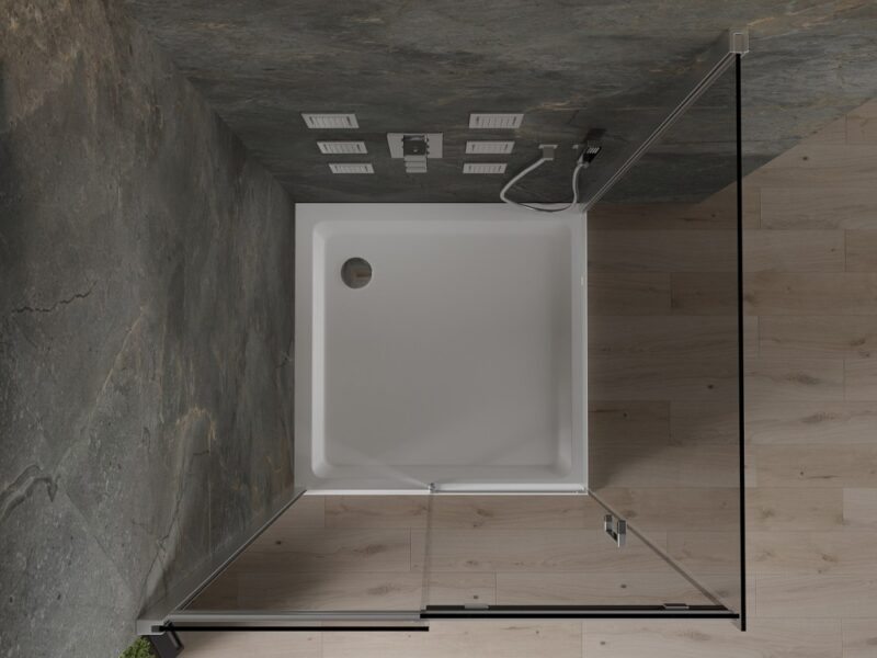 MEXEN/S - Omega sprchovací kút 100 x 100, grafit, chróm + vanička vrátane sifónu 825-100-100-01-40-4010 MEXEN/S - Omega sprchovací kút 100 x 100, grafit, chróm + vanička vrátane sifónu 825-100-100-01-40-4010