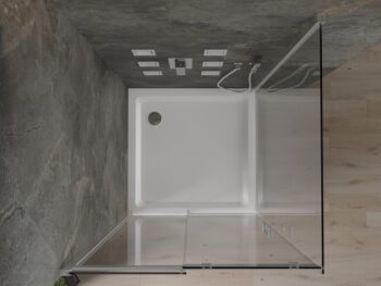 MEXEN/S - Omega sprchovací kút 100x100, číre sklo, posuv, chróm + vanička 825-100-100-01-00-4010