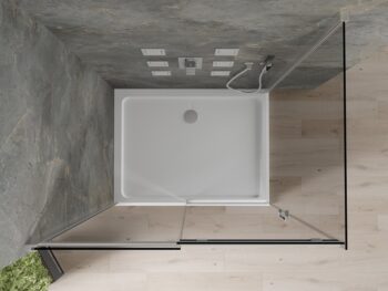 MEXEN/S - Omega sprchovací kút 120 x 70, grafit, chróm + vanička so sifónom 825-120-070-01-40-4010