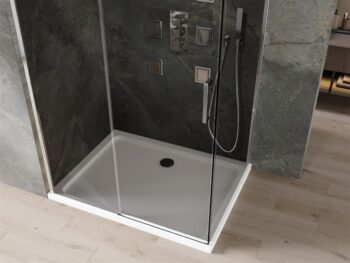 MEXEN/S - Omega sprchovací kút 120 x 80, grafit, chróm + vanička vrátane sifónu 825-120-080-01-40-4010