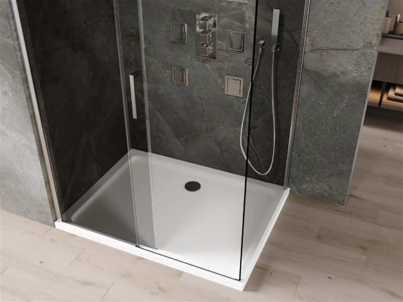 MEXEN/S - Omega sprchovací kút 140 x 100, grafit, chróm + vanička vrátane sifónu 825-140-100-01-40-4010 MEXEN/S - Omega sprchovací kút 140 x 100, grafit, chróm + vanička vrátane sifónu 825-140-100-01-40-4010