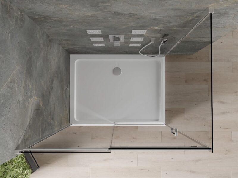 MEXEN/S - Omega sprchovací kút 140 x 100, grafit, chróm + vanička vrátane sifónu 825-140-100-01-40-4010 MEXEN/S - Omega sprchovací kút 140 x 100, grafit, chróm + vanička vrátane sifónu 825-140-100-01-40-4010