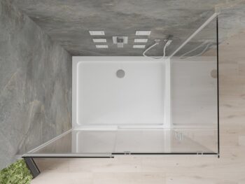 MEXEN/S - Omega sprchovací kút posuvný 120x90, sklo transparent, chrom + vanička 825-120-090-01-00-4010
