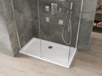 MEXEN/S - Omega sprchovací kút posuvný 140x70, sklo transparent, chróm + vanička 825-140-070-01-00-4010