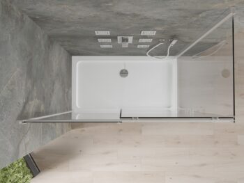 MEXEN/S - Omega sprchovací kút posuvný 140x70, sklo transparent, chróm + vanička 825-140-070-01-00-4010