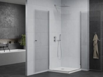 MEXEN/S - PRETORIA duo sprchovací kút 70 x 70, transparent, chróm + vanička vrátane sifónu 852-070-070-01-02-4010
